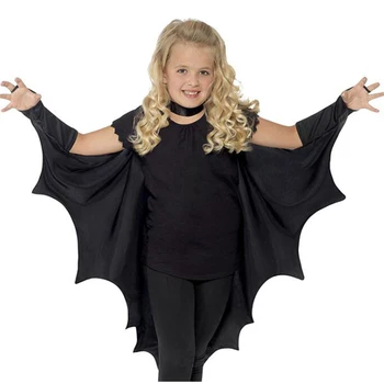 Sıcak Cadılar Bayramı Çocuk Fantezi Siyah Yarasa Cosplay Kostümleri Kanatları Erkek Kız Çocuk Parti Vampir Performans Pelerin Giyim