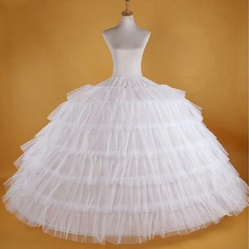 Sıcak Satış 6-Çemberler Büyük Beyaz Petticoat Süper Kabarık Kabarık Etek Kayma Jüpon düğün elbisesi düğün elbisesi