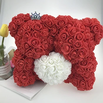 Sıcak Sevgililer Günü Hediyesi 25cm Gül Oyuncak oyuncak ayılar PE Gül Çiçek Yapay Dekorasyon Yılbaşı Hediyeleri düğün parti dekor