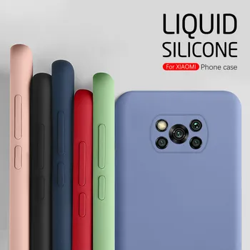 Sıvı Yumuşak silikon Kılıf İçin Xiaomi Poco X3 Pro Pocophone X 3 NFC Pocco Poko Poxo X3Pro Küçük 3X Kamera Darbeye Dayanıklı Kapak Coque
