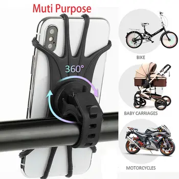 Taşınabilir Bisiklet Aksesuarları Silikon Bisiklet telefon tutucu 3.15-6.5 inç Smartphone İçin Ayarlanabilir Bisiklet telefon standı Montaj Braketi