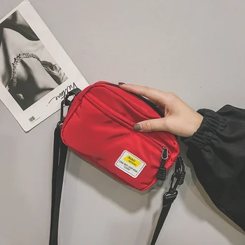Unisex Crossbody Çanta Oxford Kumaş Çapraz omuz çantaları Düz Renk Çantası Moda Eğlence Trendi Kare Sling Çanta