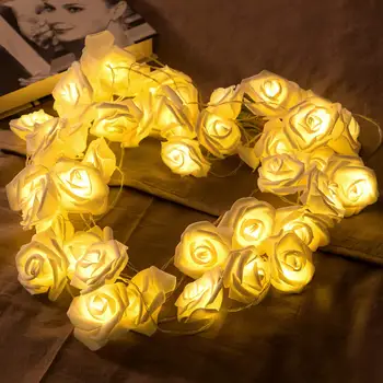 USB / Pil Kumandalı 10/20/80 LED gül çiçek dize ışıkları yapay çiçek Buket Garland sevgililer Günü Düğün Parti