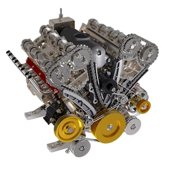 V8 şeklinde Sekiz silindirli Motor Modeli 3D Metal Mekanik Montaj Bilimsel Deney Fizik Oyuncak
