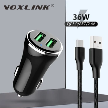 VOXLINK Yeni Araç Şarj 36 w Hızlı USB Sevimli Taşınabilir Şarj QC3.0 FCP AFC Akıllı Hızlı Araba Aksesuarları için Cep Telefonu Arabalar, Suv