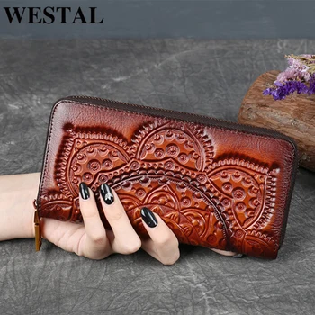 WESTAL Lüks kadın cüzdanı Kadın Deri Çanta Sikke kadın Deri cüzdan S Çantalar ve Çanta Renkli Cüzdan Telefon 8092