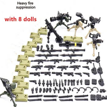 WW2 Askeri Özel Kuvvetler Modern Asker Polis MOC SWAT Şehir Askeri Silah Figürleri Tüfek Yapı Taşı Mini Oyuncaklar PUBG RPG