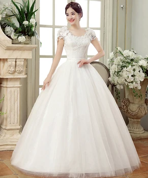 Yeni artı Boyutu düğün elbisesi Gelin balo elbisesi Lace Up düğün elbisesi es Prenses Çiçek Elbise