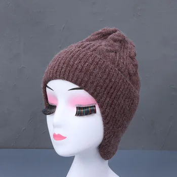 Yeni Kış Şapka Kadın için Yeni Kasketleri Örme kulak koruyucu şapka Kız Sonbahar Kadın Bere Kapaklar İsıtıcı Bonnet Bayanlar Rahat Kap
