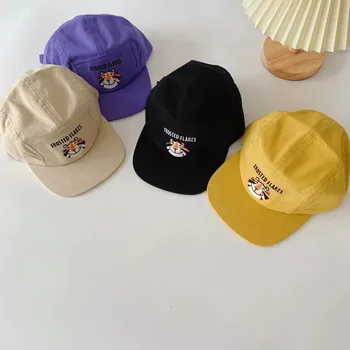 Yeni Çocuk Şapka Karikatür Kaplan işlenmiş şapka Erkek Kız Sokak Hip-Hop Snapback Şapka Rahat Çocuk Beyzbol Kapaklar Unisex Bonnets