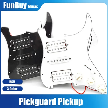 Yüklü Kablolu Elektro Gitar Pickguard HSH Humbucker Manyetikler Ön Kablolu Tek Bobin Mıknatıs Manyetikler 11 delik Beyaz