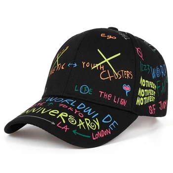 Yüksek kalite moda Graffiti baskı beyzbol şapkası Bahar yaz açık eğlence şapka Ayarlanabilir hip hop sokak şapka Unisex kapaklar