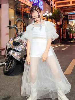ZZL K-Pop Elbise caz dans kostümü Kız moda elbise Sonbahar Çocuk Modeli Podyum Gösterisi Elbise Çocuklar Moda Serin Kostüm