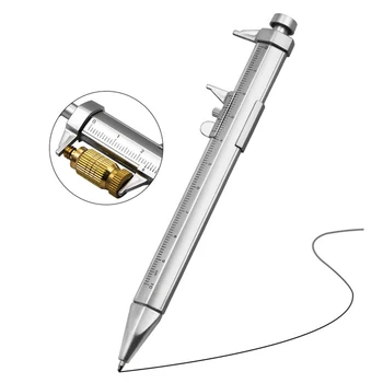 Çok fonksiyonlu jel mürekkep kalemi Sürmeli Kaliper Makaralı Tükenmez Kalem Kırtasiye Pratik Taşınabilir 0.5 mm Tükenmez Kalem